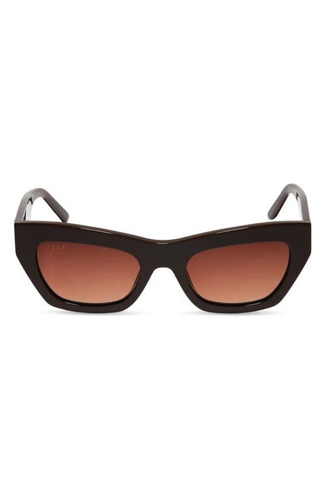 DIFF Katarina 51mm Gradient Cat Eye Sunglasses in Truffle/Brown Gradient at Nordstrom