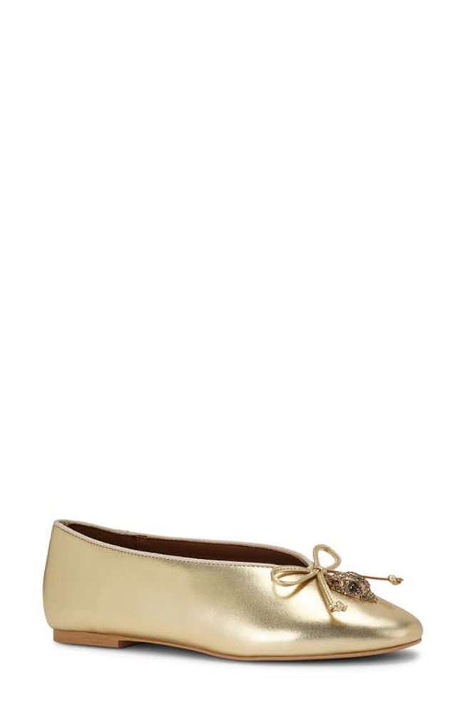 Kurt Geiger London Sloane Eagle Ballet Flat Gold at Nordstrom,