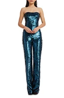 Dress the Population Andy Strapless Jumpsuit Deep Teal at Nordstrom,