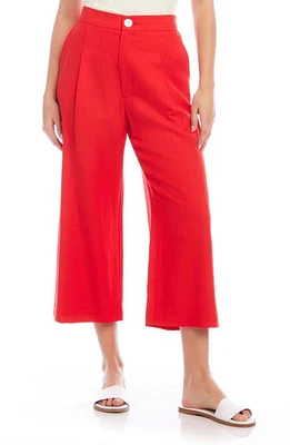 Karen Kane Pleated Crop Wide Leg Pants Dark Orange at Nordstrom,