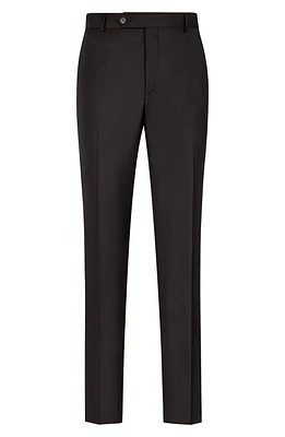 Samuelsohn Flat Front Super 130s Wool Pants Black at Nordstrom,