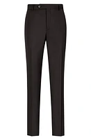 Samuelsohn Flat Front Super 130s Wool Pants Black at Nordstrom,