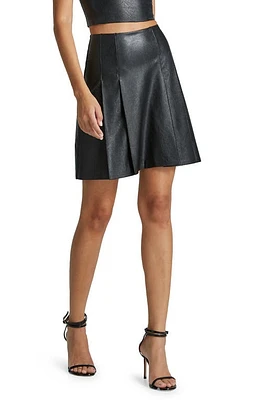 Commando Faux Leather Pleated Miniskirt Black at Nordstrom,