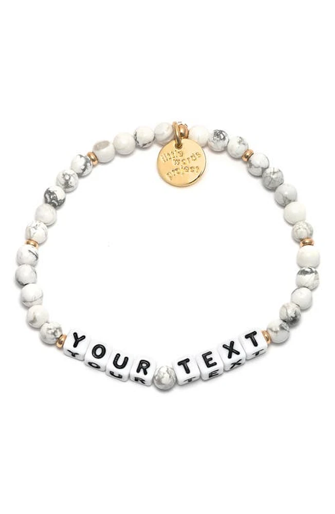 Little Words Project White Howlite Custom Beaded Stretch Bracelet at Nordstrom