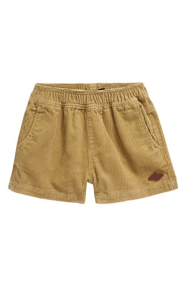 Rip Curl Kids' Surf Cotton Corduroy Volley Shorts Dark Khaki at Nordstrom,