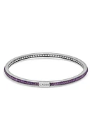 LAGOS Caviar Icon Beaded Bangle Bracelet in Silver/Amethyst at Nordstrom, Size Medium