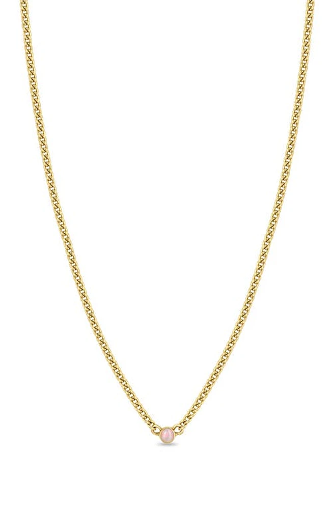 Zoë Chicco Opal Pendant Necklace in Yellow Gold at Nordstrom, Size 16