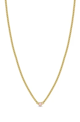 Zoë Chicco Opal Pendant Necklace in Yellow Gold at Nordstrom, Size 16