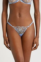 Bluebella Lily Embroidered Mesh Briefs Hydrangea Blue at Nordstrom,