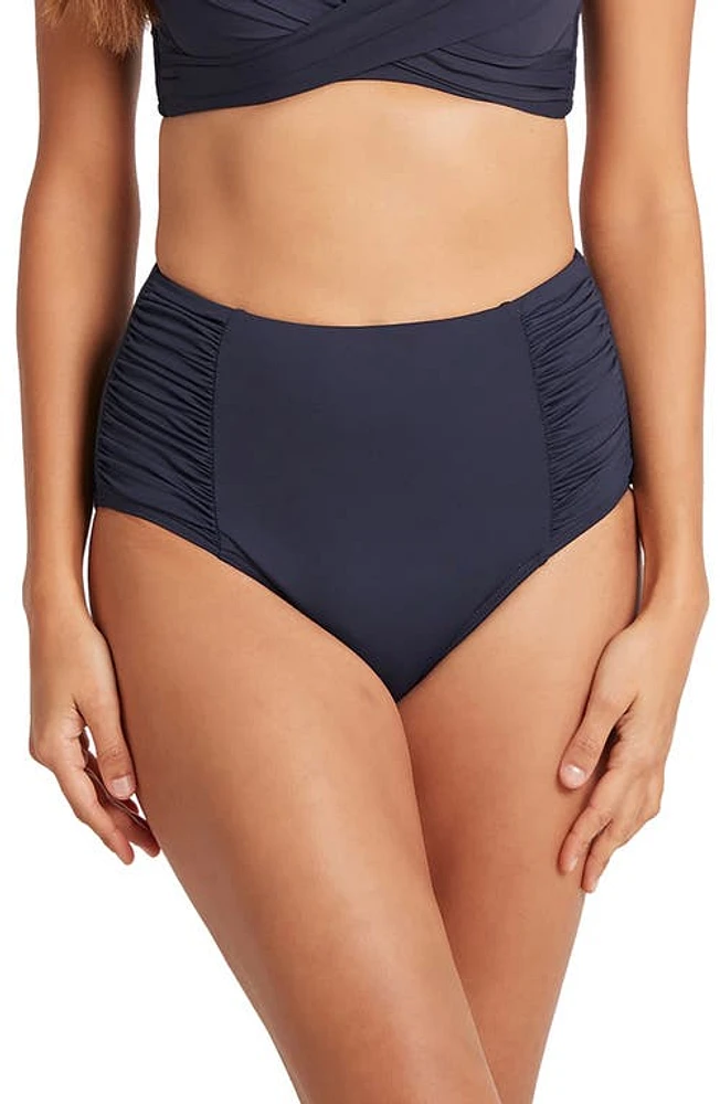 Sea Level High Waist Gathered Side Swim Bottoms Night Sky at Nordstrom, Us