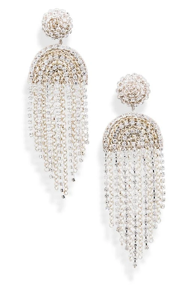 Deepa Gurnani Lorelei Beaded Chandelier Earrings in Silver at Nordstrom