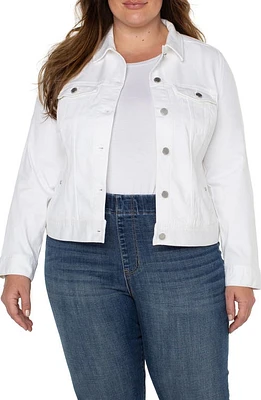 Liverpool Los Angeles Classic Denim Jacket in Bright White at Nordstrom, Size 3X