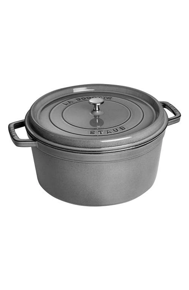 Staub 13.25-Quart Enameled Cast Iron Round Baking Dish in Graphite Grey at Nordstrom