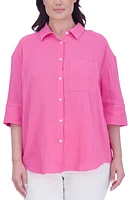 Foxcroft Joanna Cotton Gauze Button-Up Shirt at Nordstrom