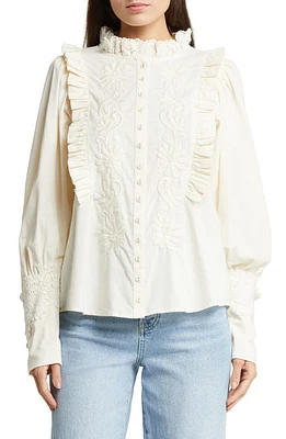 byTiMo Winter Long Sleeve Blouse in Offwhite at Nordstrom, Size X-Small