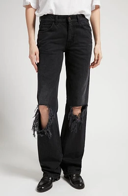 The Row Burty Straight Leg Jeans Black at Nordstrom,