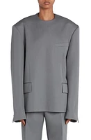 Bottega Veneta Collarless Compact Wool Jacket Cobblestone at Nordstrom, Us