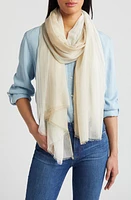 Nordstrom Yarn Dyed Stripe Wrap in Ivory Fennel Stripe at Nordstrom