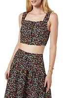 Joie Bronsonna Floral Square Neck Crop Top in Caviar Multi at Nordstrom, Size X-Large