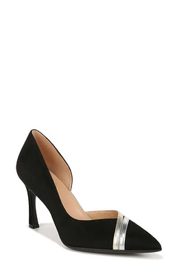 Naturalizer Aubrey Asymmetric Pointed Toe Pump in Black Suede at Nordstrom, Size 8.5