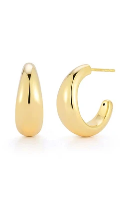 EF Collection Large Dome Hoop Earrings in 14K Yellow Gold at Nordstrom