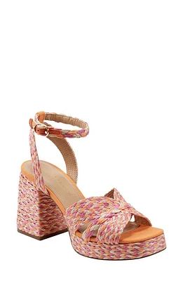 Marc Fisher LTD Janie Raffia Ankle Strap Platform Sandal at Nordstrom,