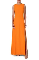 Akris Sleeveless Silk Crepe A-Line Gown in Pumpkin at Nordstrom, Size 4