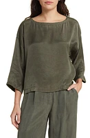 Eileen Fisher Boxy Bateau Neck Top Grove at Nordstrom,