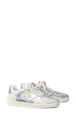 Tory Burch Clover Court Sneaker Argento /0Yster Mushroom at Nordstrom,