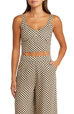 Rip Curl Isla Geo Print Linen Crop Top Black Multi at Nordstrom,