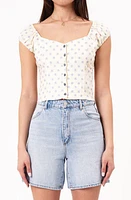 Rolla's Emmy Floral Print Crop Top Cream at Nordstrom,