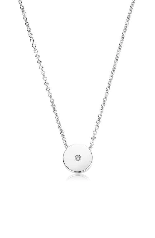 Monica Vinader Linear Solo Diamond Pendant Necklace in Silver/Diamond at Nordstrom