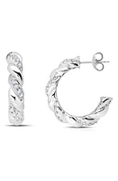 Crislu Twisted Hoop Earrings in Platinum at Nordstrom