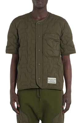 Moncler Genius x Salehe Bembury Short Sleeve Padded Down Shirt in Green at Nordstrom, Size 44 Us