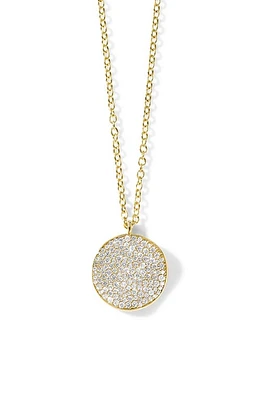 Ippolita Stardust Medium Pavé Diamond Disc Pendant Necklace in Green Gold at Nordstrom, Size 18