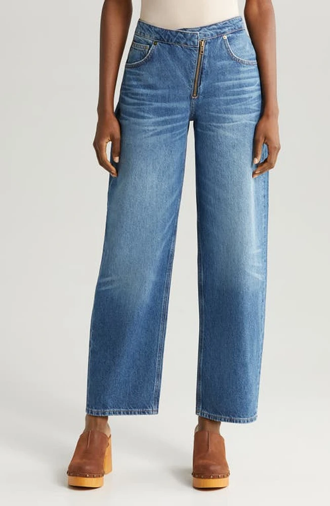 FRAME Angled Zip Barrel Jeans Pearl District at Nordstrom,