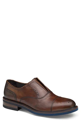 Johnston & Murphy COLLECTION Hartley Cap Toe Laceless Oxford Brown Italian Calfskin at Nordstrom,