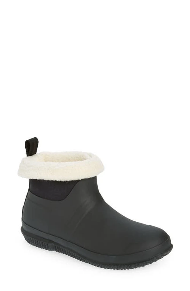 Hunter In/Out Faux Shearling Lined Boot Black/White Willow at Nordstrom,