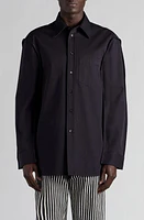 Bottega Veneta Cotton Twill Button-Up Shirt Dark Night at Nordstrom, Us