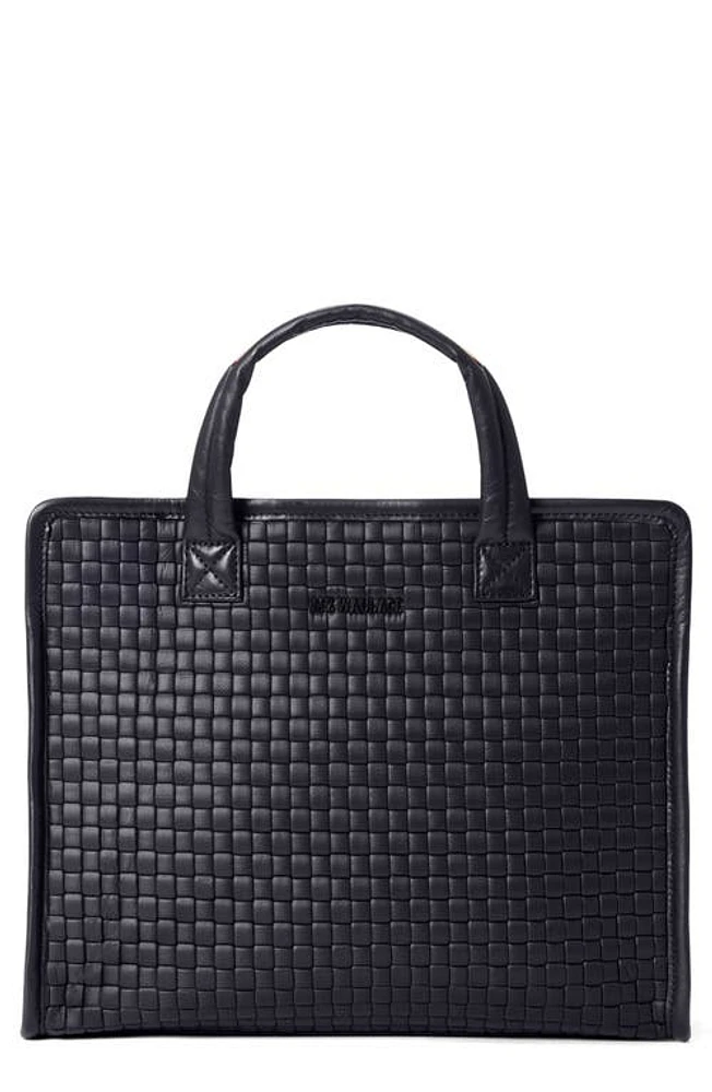 MZ Wallace Medium Woven Nylon Box Tote in Black Woven at Nordstrom