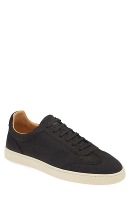 Brunello Cucinelli Grained Nubuck Low Top Sneaker Black at Nordstrom,