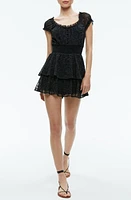 Alice + Olivia Gracie Ruffle Chiffon Eyelet Romper at Nordstrom,