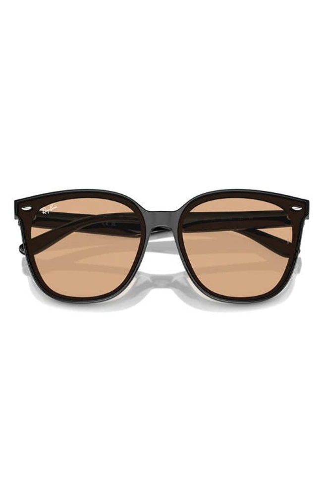 Ray-Ban 66mm Oversize Irregular Sunglasses in Black/Brown at Nordstrom