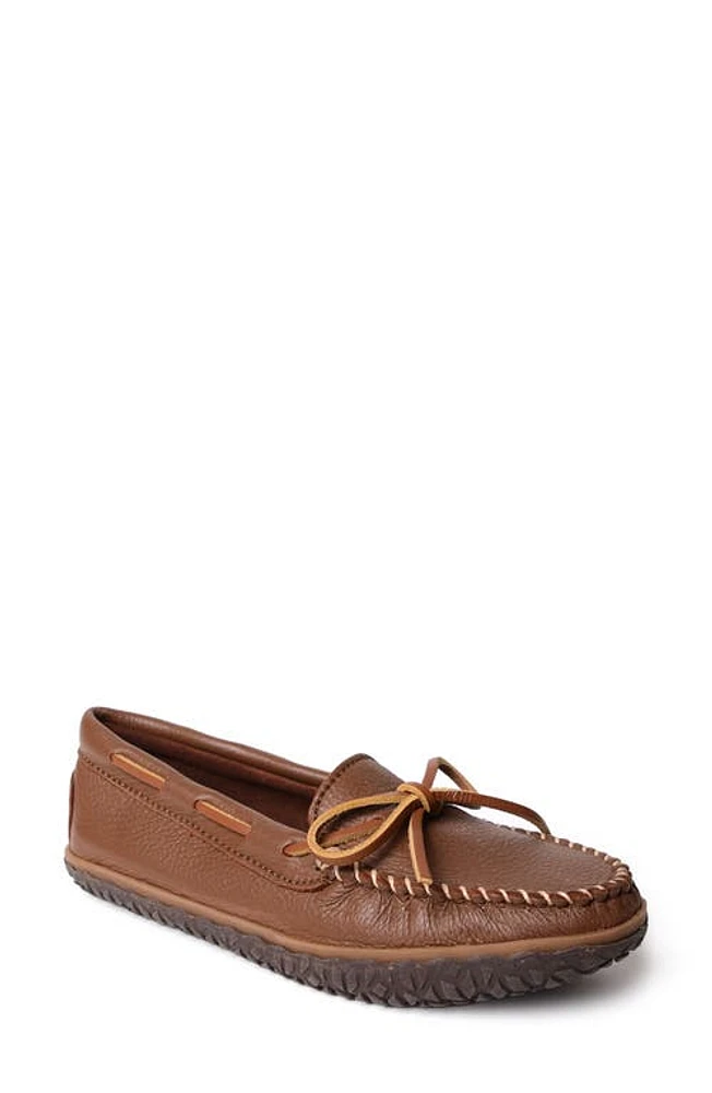 Minnetonka Deerskin Tread Slipper Carmel at Nordstrom,