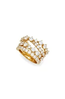 Nadri Cubic Zirconia Crisscross Stack Ring in Gold at Nordstrom