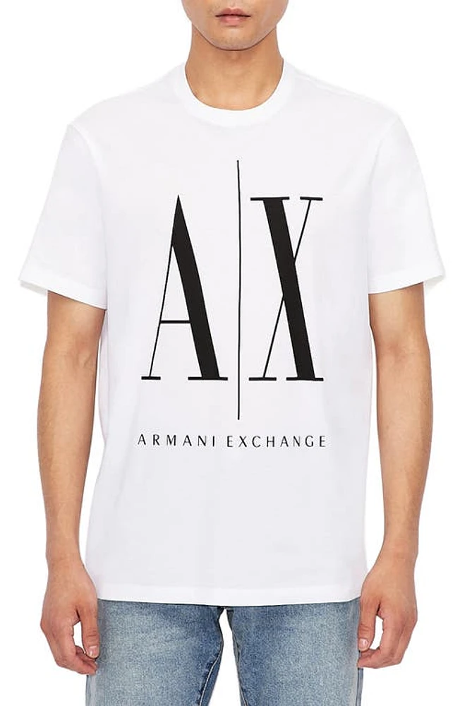 Armani Exchange Icon Logo Cotton Graphic Tee White at Nordstrom,