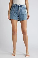 Rails Zuma Floral Embroidered High Waist Cutoff Denim Shorts Flower Field at Nordstrom,