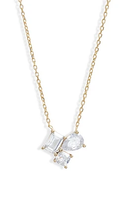 SHYMI Cubic Zirconia 3-Stone Pendant Necklace in Gold at Nordstrom