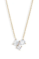 SHYMI Cubic Zirconia 3-Stone Pendant Necklace in Gold at Nordstrom