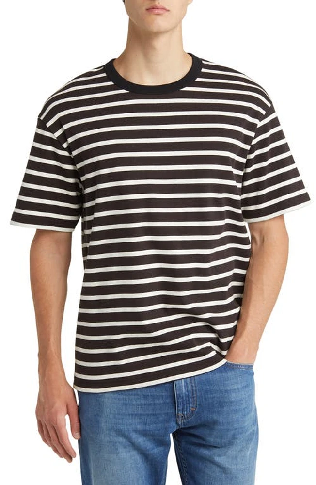 Closed Stripe Organic Cotton T-Shirt in Black at Nordstrom, Size X-Small